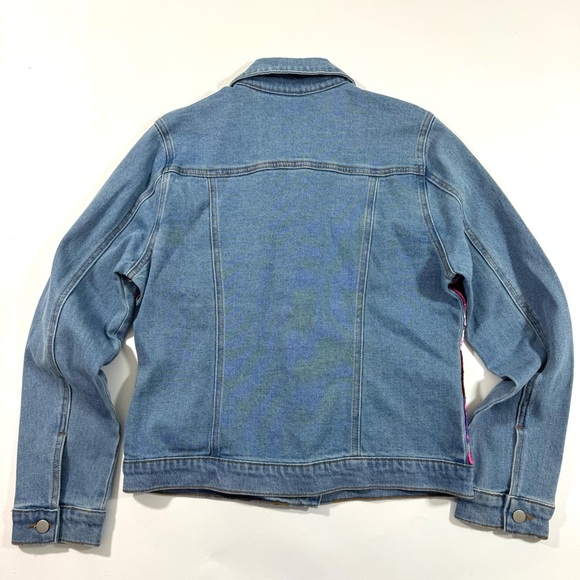Boston Proper Floral Gardens Embroidered Denim Jacket - Picture 3 of 8